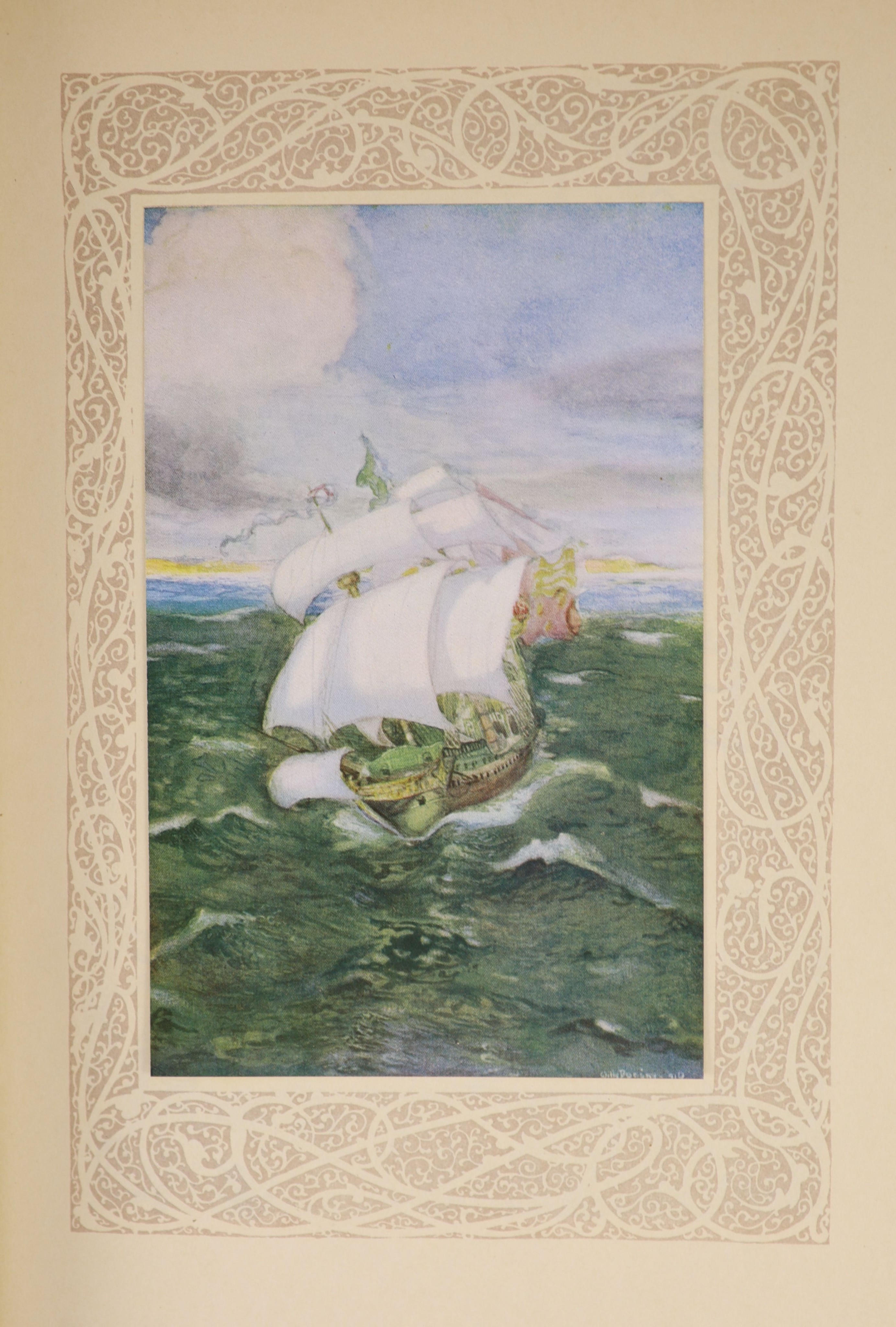 Coleridge, Samuel Taylor - The Rime of the Ancient Mariner, one of 525, illustrated by Willy Pogany, folio, morocco gilt, with 20 tipped-in colour plates, George Harrap, London, 1910; West, Michael Philip - Claire de Lun
